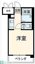 エルウイング立川 1Kの間取図画像
