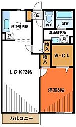 ストーク 1LDKの間取図画像