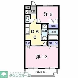 メゾンむさし野 2DKの間取図画像