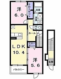 ヴァンフォーレ2 2LDKの間取図画像