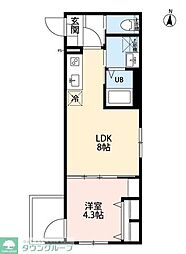 robot home 西国立 1LDKの間取図画像