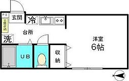 フロマージュ国立 1Kの間取図画像