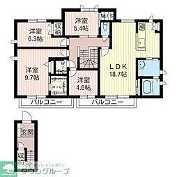 R&AHills国分寺2 1LDKの間取図画像