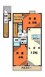 ガーデンホームズ神明 2LDKの間取図画像