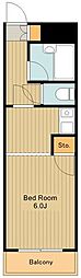 マンション保坂 1Kの間取図画像