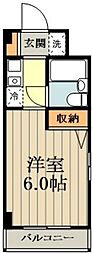 チェリーコート武蔵小金井 1Kの間取図画像