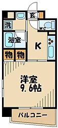 アクアガーデン 1Kの間取図画像