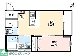 robot home 西八王子II(ロボットホーム ニシハチオウジツー) 1LDKの間取図画像