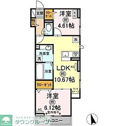 アークビレッジ立川 2LDKの間取図画像