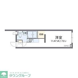 アルクアニュースデイ ワンルームの間取図画像