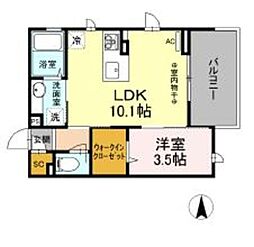 ファインカシワ 1LDKの間取図画像