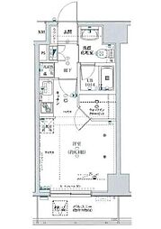スパシエ国立矢川ステーションプラザ ワンルームの間取図画像