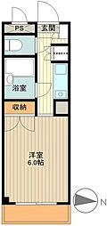 ロイヤルヒルズ 1Kの間取図画像