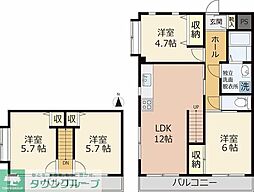サンワード宮北B 4LDKの間取図画像