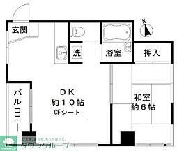 メゾンペルマナント 1DKの間取図画像