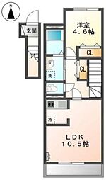 ブランメゾン2 1LDKの間取図画像