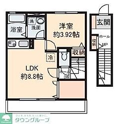 TAハイム鷹の台 1LDKの間取図画像