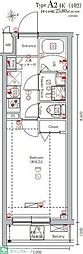 MAXIV立川 1Kの間取図画像