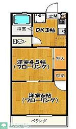 西山コーポ 2DKの間取図画像