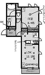 RezainLoire 1LDKの間取図画像