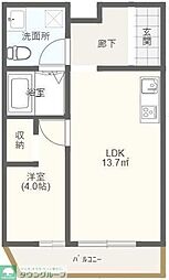 埼玉新都市交通 原市駅 徒歩6分の賃貸アパート 1階1Kの間取り