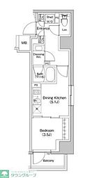 ザ・パークハビオ川口 4階1DKの間取り