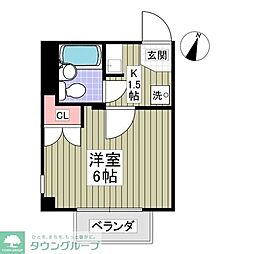 ヴィラン大宮 1Kの間取図画像