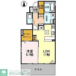 オルキスG 1LDKの間取図画像