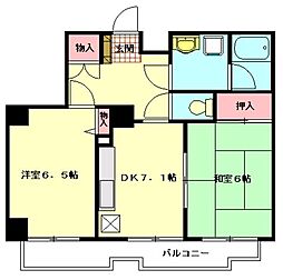 すずらん館大宮 2DKの間取図画像