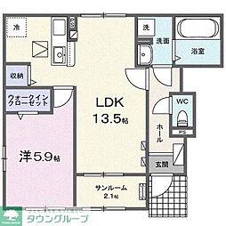 グラン ヴェール 1LDKの間取図画像