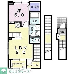 チェリーブロッサム 1LDKの間取図画像