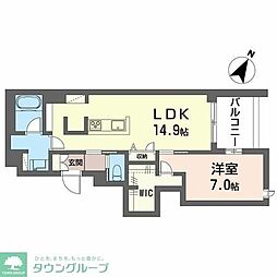 イルアーバン浦和領家 1LDKの間取図画像