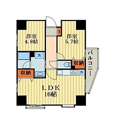 レーベンハイム浦和常盤 2LDKの間取図画像