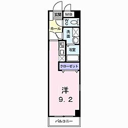 ラフレシール 1Kの間取図画像