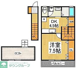 アイリス2 1DKの間取図画像