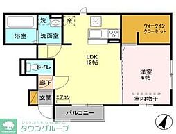 はっぴいえんど 1LDKの間取図画像