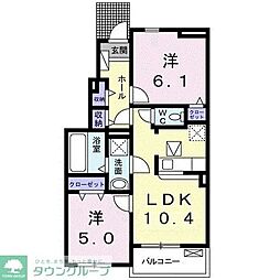 グレイスレジデンス 2LDKの間取図画像