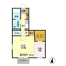 ForestTerrace大宮 2Kの間取図画像