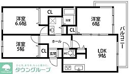 パスト大宮 3LDKの間取図画像