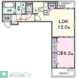 さいたま市西区三橋6丁目アパート 1LDKの間取図画像
