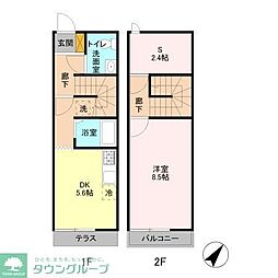 キューブ中妻 1SDKの間取図画像