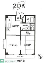 シャルマンうらわ 2DKの間取図画像