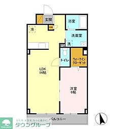 エスト・レザン2 1LDKの間取図画像