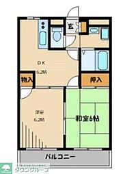 ドルフ桜丘 2DKの間取図画像
