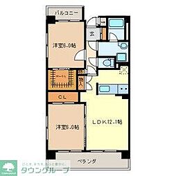 ハイネス・エスエスティ 2LDKの間取図画像