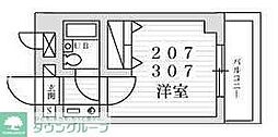 ラポール南浦和 1Kの間取図画像