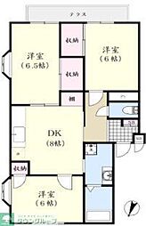 アクティブホソイA 3DKの間取図画像