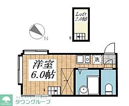 パンシオン東大宮No.1B棟 ワンルームの間取図画像