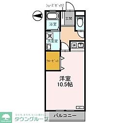 プラザヒルトップ ワンルームの間取図画像