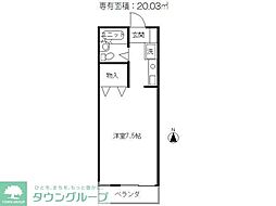 ベルメゾン・TTA 1Kの間取図画像